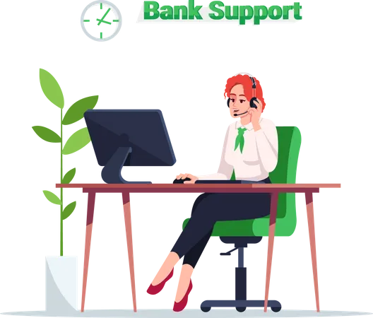 Bank support executive  Illustration