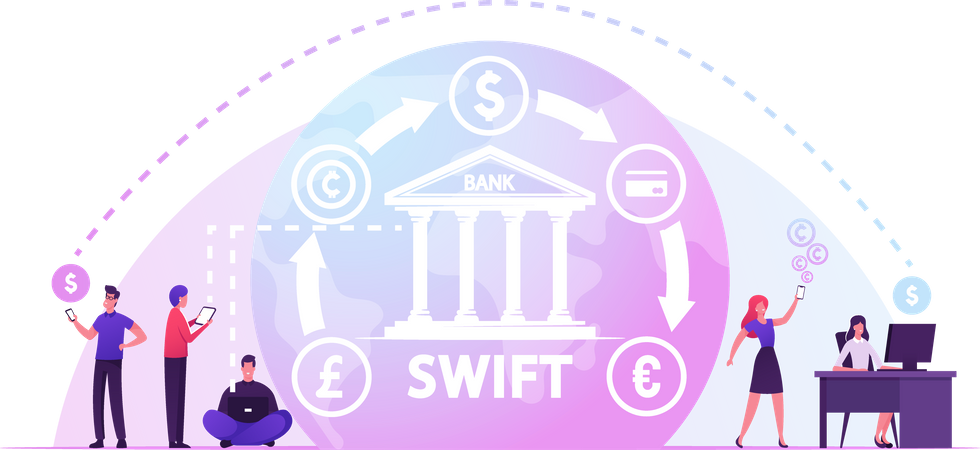 Bank-Swift und internationale Zahlung  Illustration