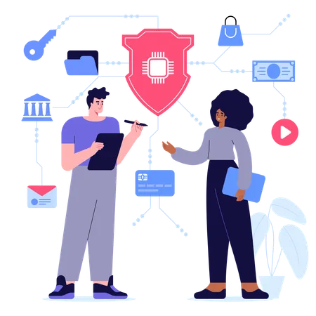 Bank transaction security  Illustration