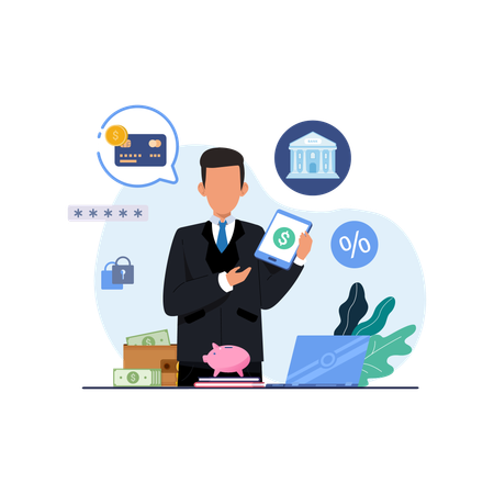 Bank Transfer  Illustration