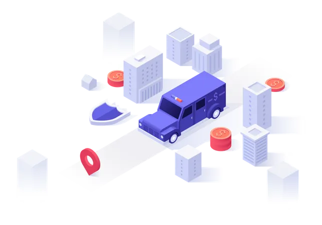 Bank Van  Illustration