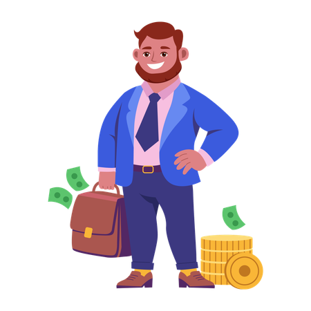 Banker invests in share market  Illustration
