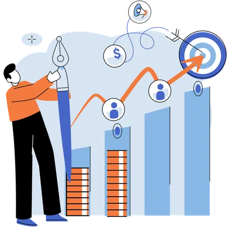 Bankgeschäfte werden zunehmend digital und bequemer  Illustration