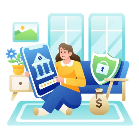 An Illustration Of Banking Account Protection イラスト