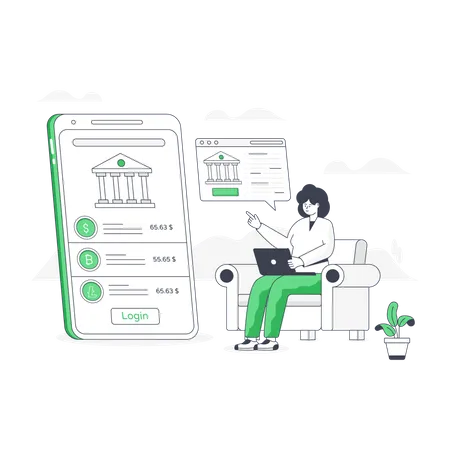 Banking App  Illustration