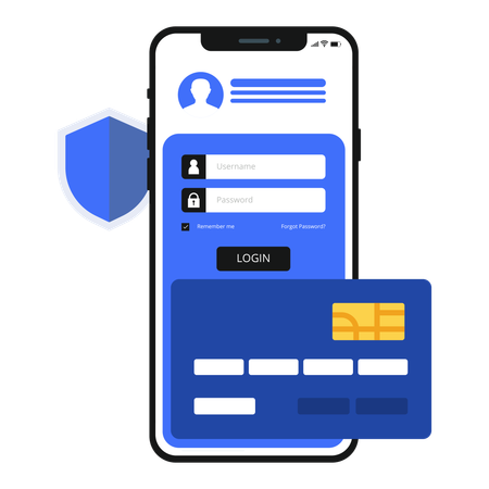 Banking app login  Illustration