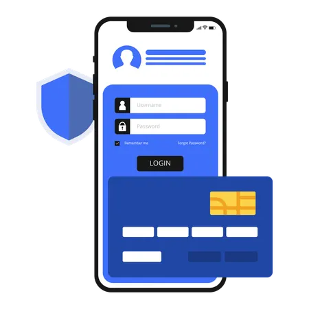 Banking app login  Illustration