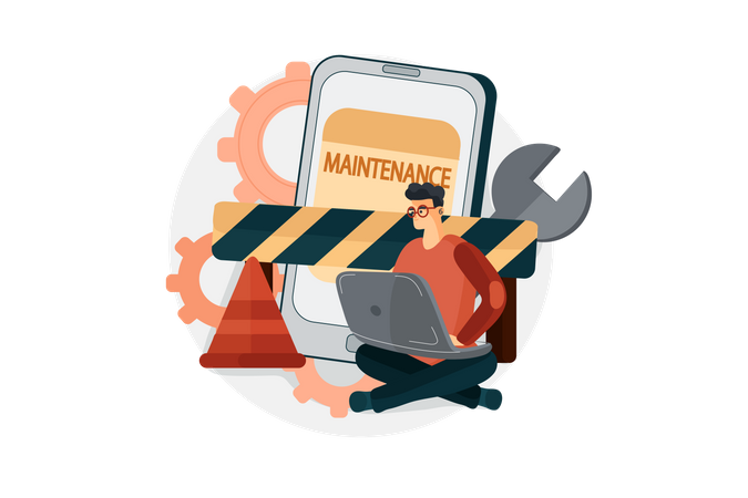 Banking application under maintenance  Illustration