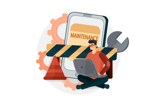 Banking application under maintenance  Illustration