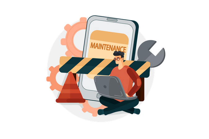 Banking application under maintenance  Illustration