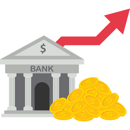 Banking business growth  Illustration