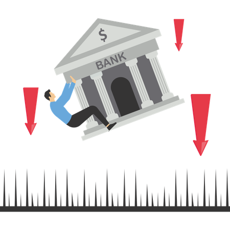 은행 붕괴  일러스트레이션