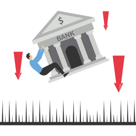 Banking collapse  Illustration