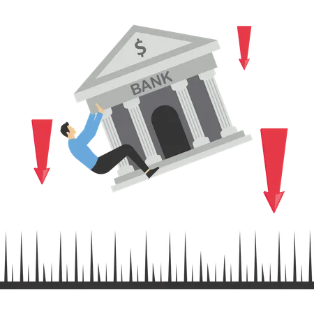 Banking collapse  Illustration