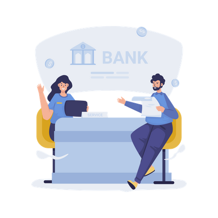 Banking customer services  Illustration