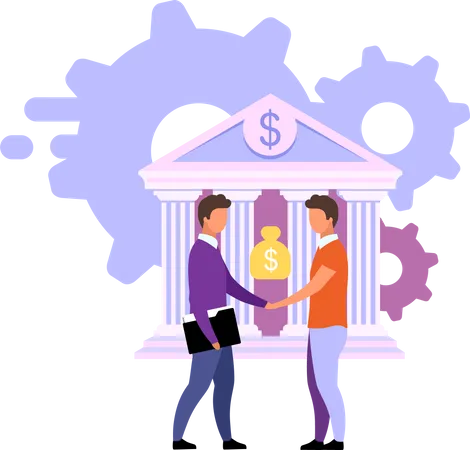 Banking Deals And Offers Flat Vector Illustration Customized Solutions Isolated Metaphor On White Banker And Investor Bank Client Handshaking Cartoon Characters Investment Loan Deposit Concept Illustration