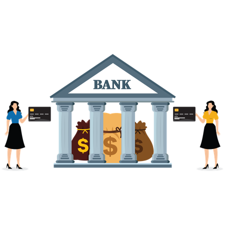 Banking financial services, bank loans  Illustration