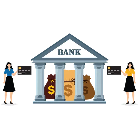 Banking financial services, bank loans  Illustration