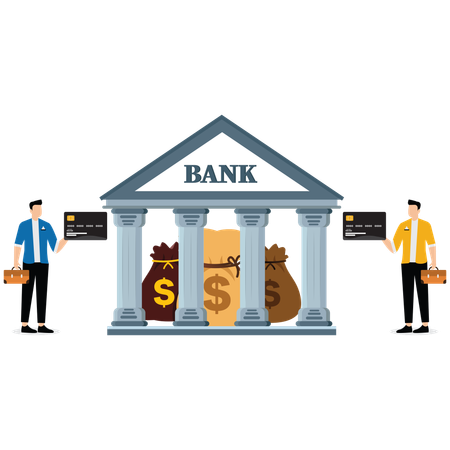 Banking financial services, bank loans  Illustration