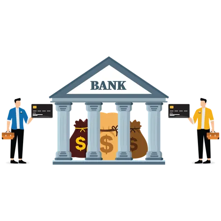 Banking financial services, bank loans  Illustration