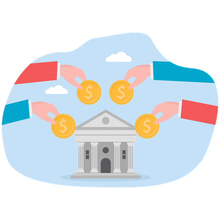 Bankinvestitionen und Banksparen  Illustration