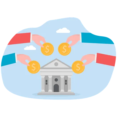 Bankinvestitionen und Banksparen  Illustration