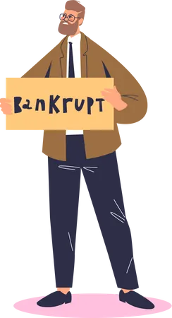 Bankrupt businessman Illustration