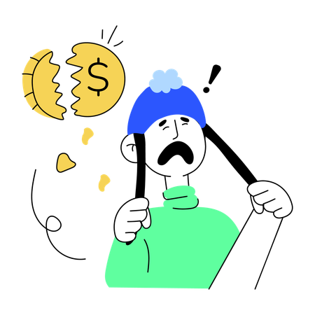 Bankrupt businessman  Illustration