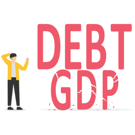 Debt To GDP Crisis 일러스트레이션