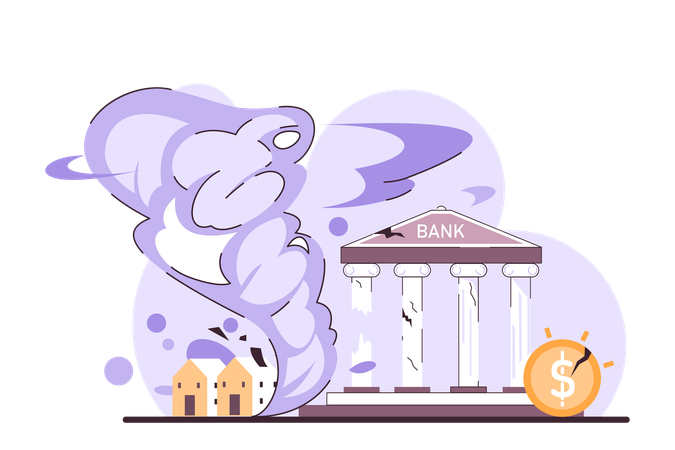 Banks gets bankrupted  Illustration