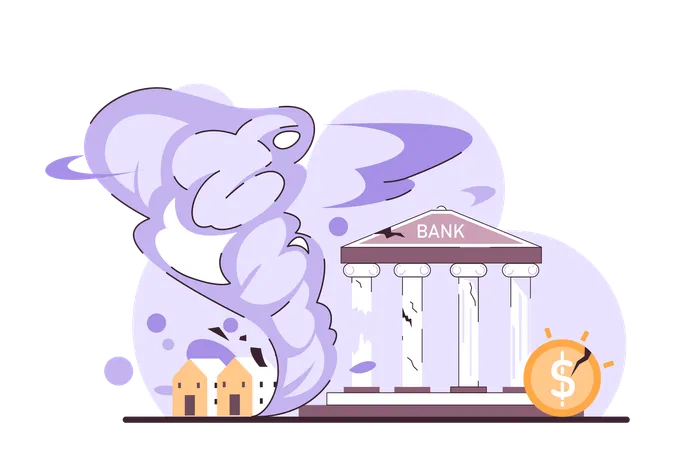 Banks gets bankrupted  Illustration