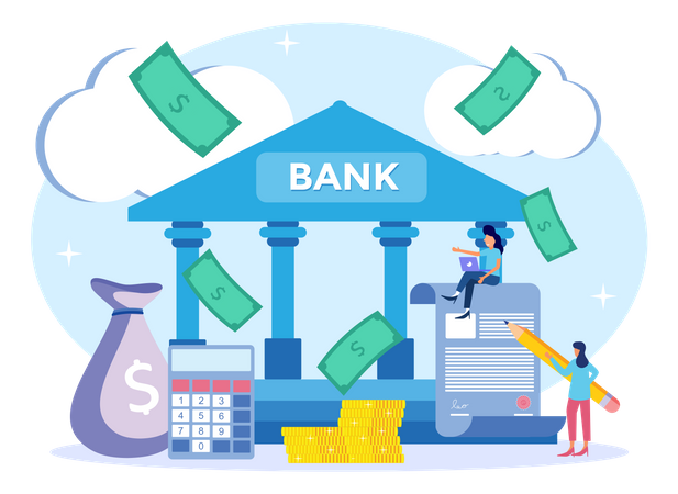 Bankdienstleistungen  Illustration