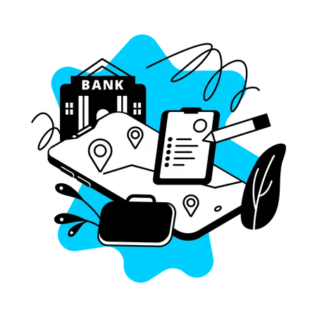 Bankumfrage-App  Illustration