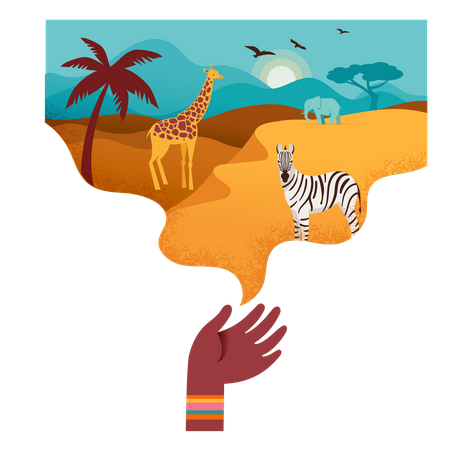 Bandeira da África  Ilustração