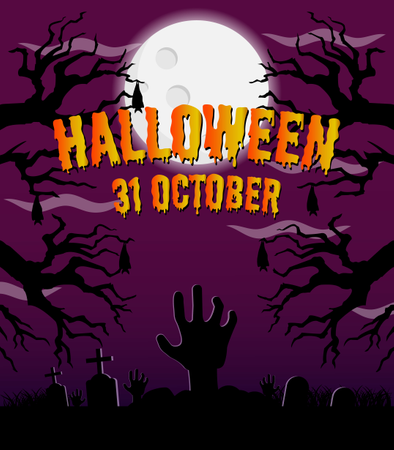 Pancarta de halloween  Ilustración