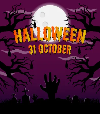 Feliz Cartel Vectorial De Halloween Pancarta De Halloween Fondo De Halloween Fiesta De Halloween Ilustracion Vectorial Eps 10 Ilustración