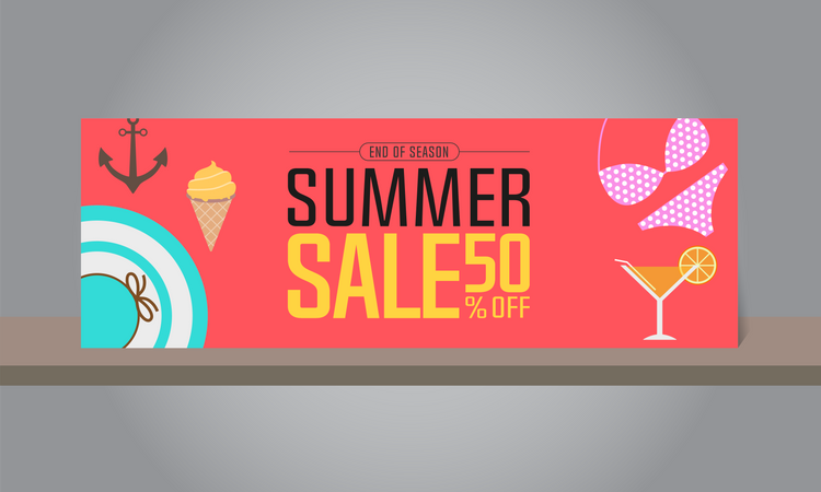 Banner de venta de verano  Ilustración