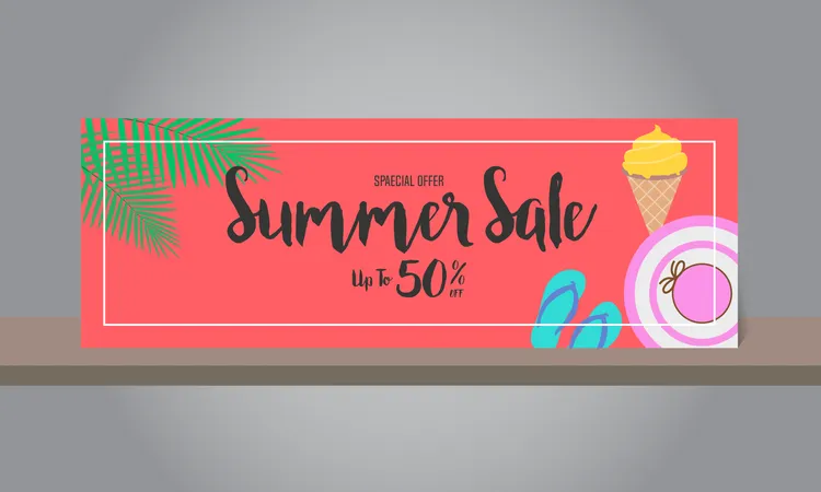 Banner de rebajas de verano  Ilustración