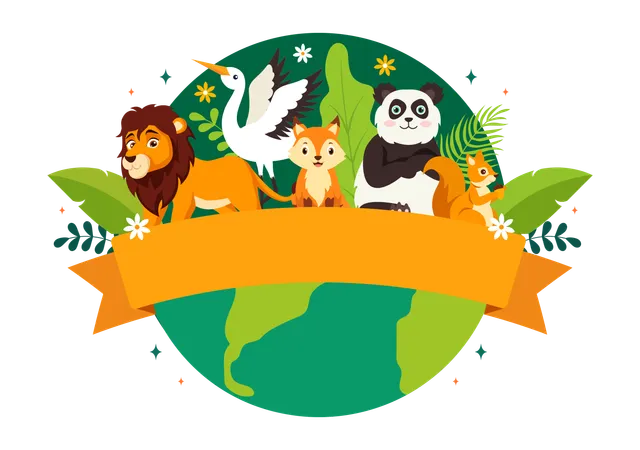 Banner do Dia Mundial da Biodiversidade  Ilustração