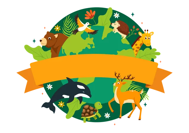 Banner do Dia Mundial da Biodiversidade  Ilustração