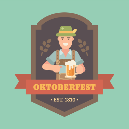 Banner del festival de la cerveza artesanal.  Ilustración