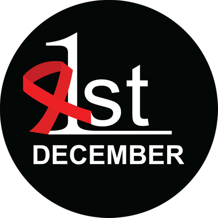 Banner With Red Ribbon. Poster With Symbol For World Aids Day, 1 December. Design Template, Vector Illustration.  Illustration