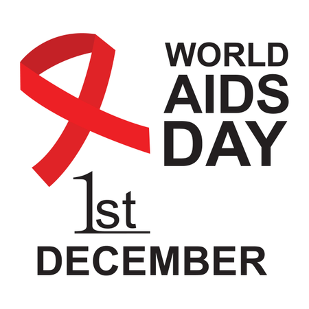 Banner With Red Ribbon. Poster With Symbol For World Aids Day, 1 December. Design Template, Vector Illustration. Illustration