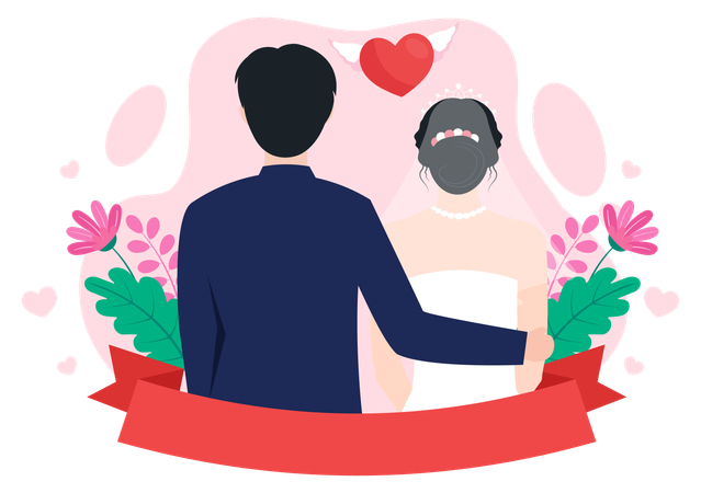 Bannière de la Journée mondiale du mariage  Illustration