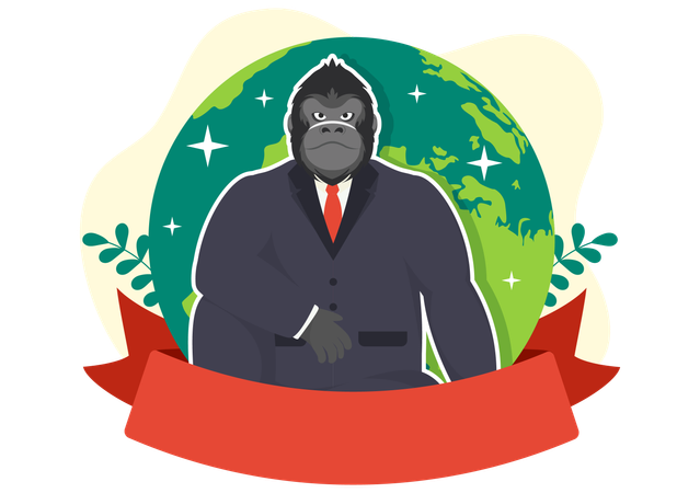 Bannière de la journée nationale du costume de gorille  Illustration