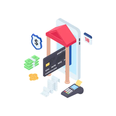 Services bancaires en ligne  Illustration