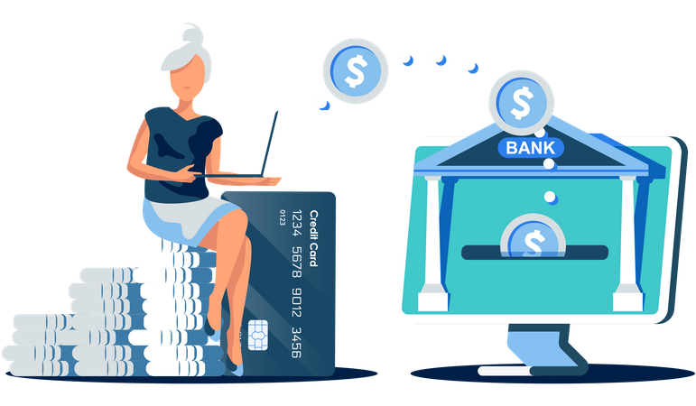 Services bancaires en ligne  Illustration