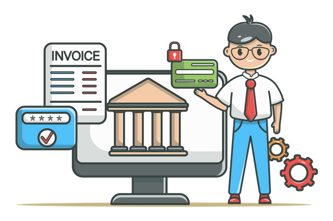 Services bancaires en ligne  Illustration