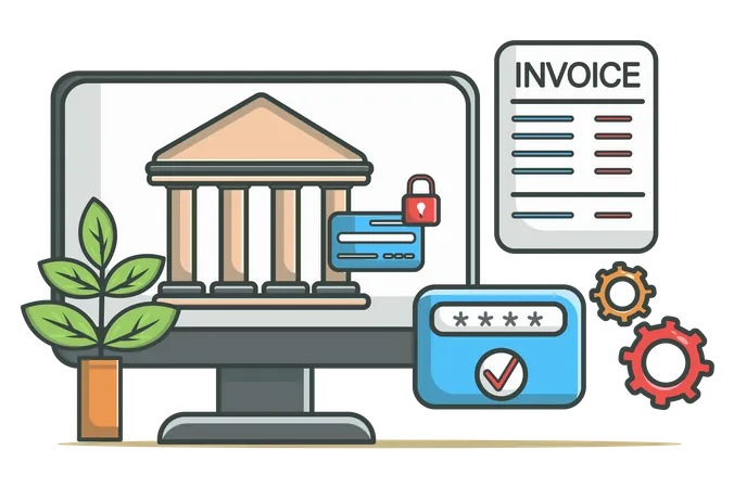 Services bancaires en ligne  Illustration