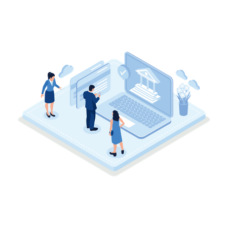Banque en ligne sur Internet  Illustration